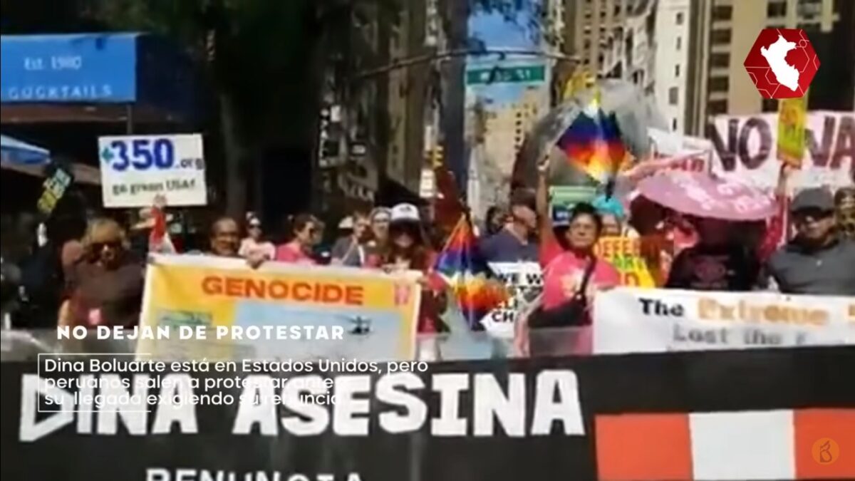 Protesta contra Gobierno del Perú ante la visita de Boluarte a Nueva York  